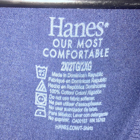 Men’s Blue Cotton Hanes T-shirt Size 2X - Picture 8 of 8
